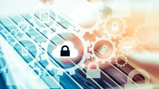 Protect cloud information data concept. Security and safety of cloud data.