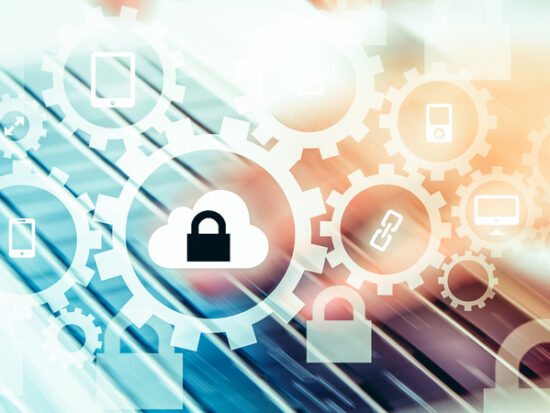 Protect cloud information data concept. Security and safety of cloud data.